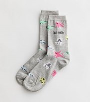 New Look Grey Cat Yoga Socks